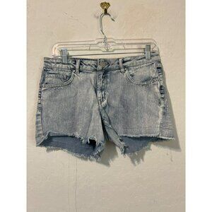Refuge Sz 6 Light Wash Women Jean Shorts Frayed Hem